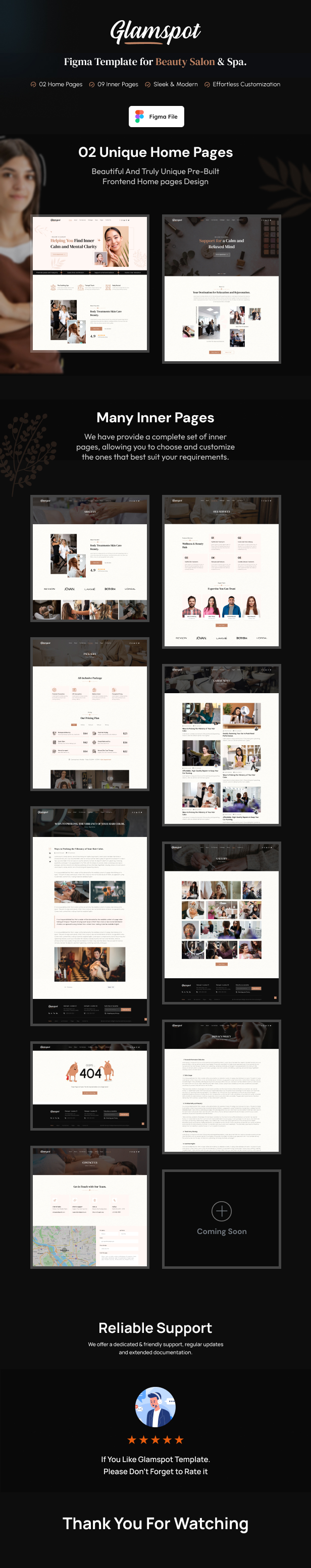 Glamspot - Beauty Salon, Spa Figma Template